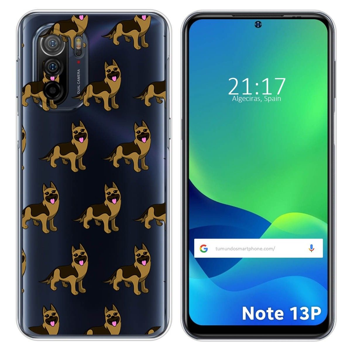 Funda Silicona Transparente para Ulefone Note 13P diseño Perros 09 Dibujos