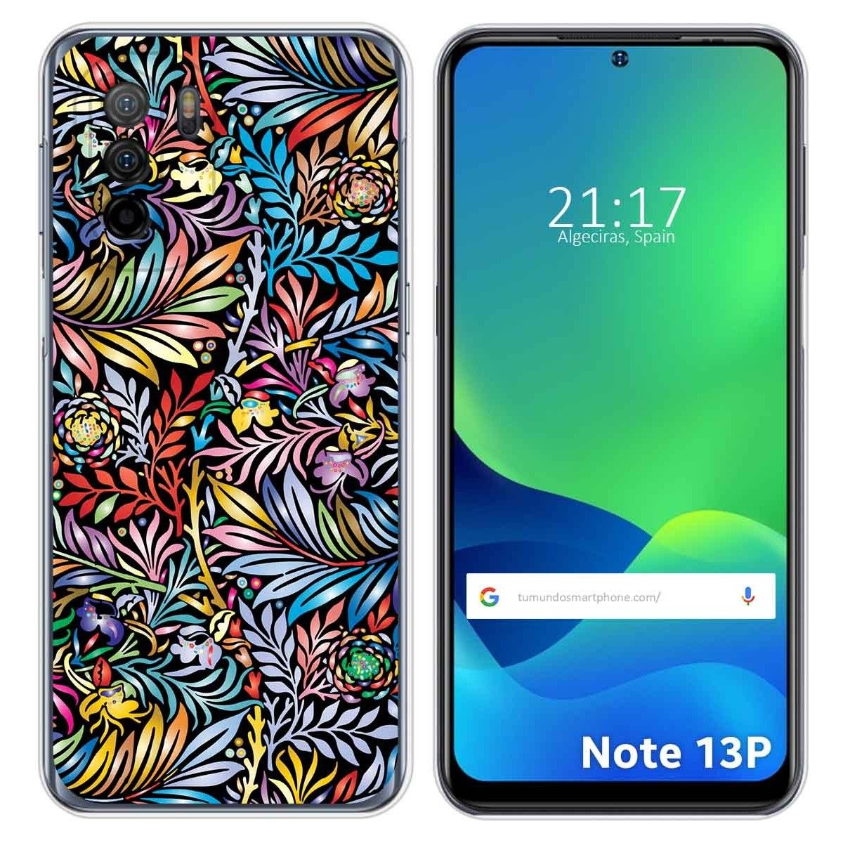 Funda Silicona Transparente para Ulefone Note 13P diseño Flores 04 Dibujos