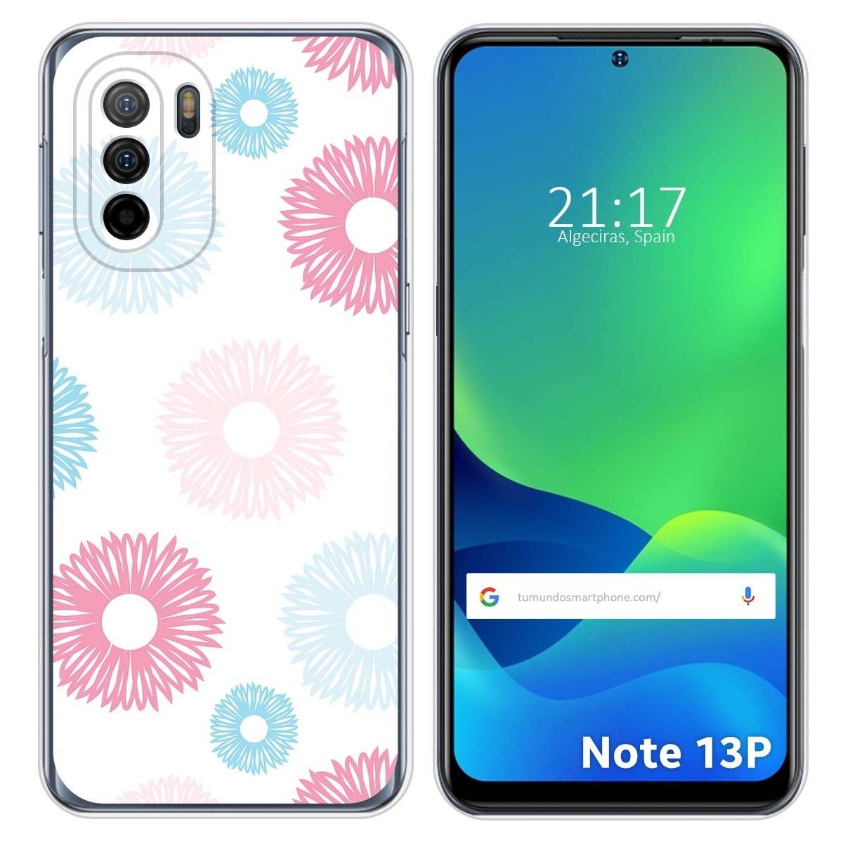 Funda Silicona Transparente para Ulefone Note 13P diseño Flores 06 Dibujos