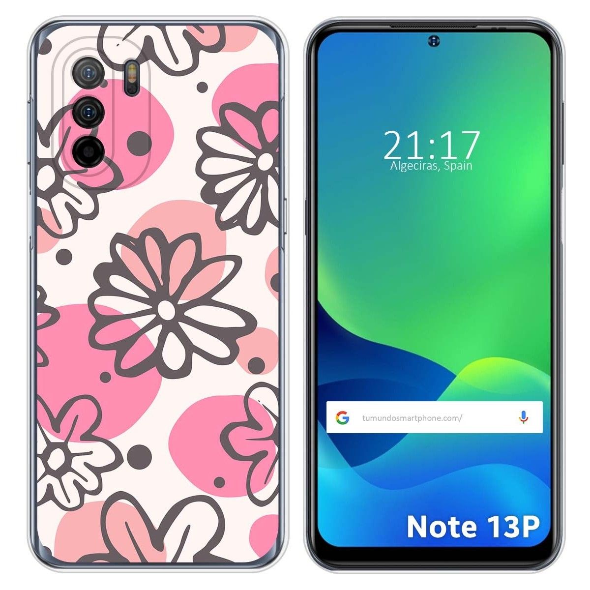 Funda Silicona Transparente para Ulefone Note 13P diseño Flores 09 Dibujos
