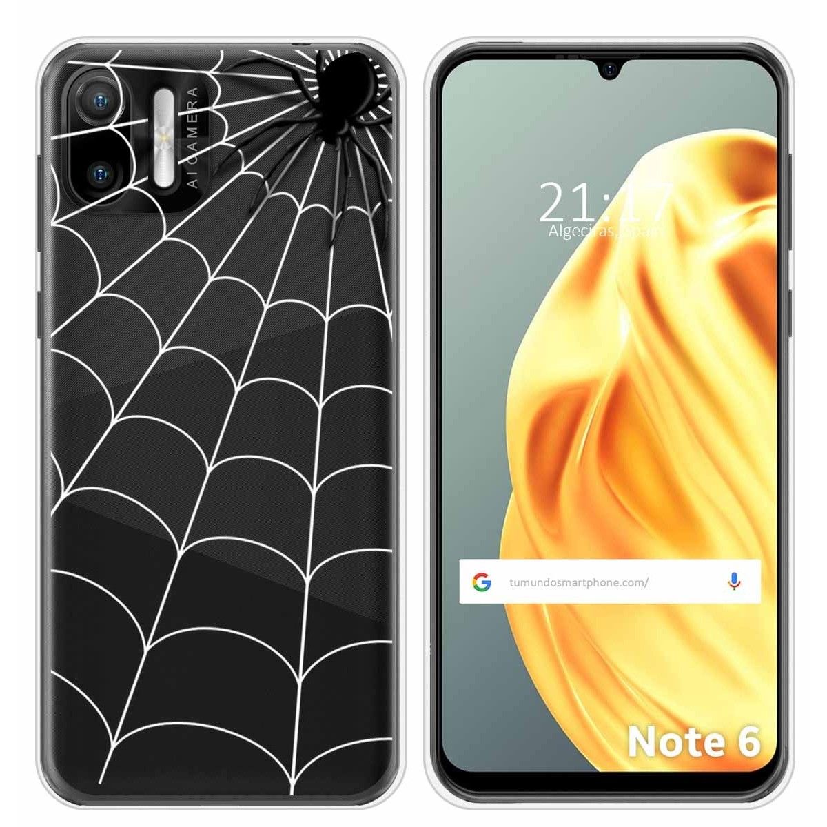 Funda Silicona Transparente para Ulefone Note Note 6 / 6P diseño Araña Dibujos