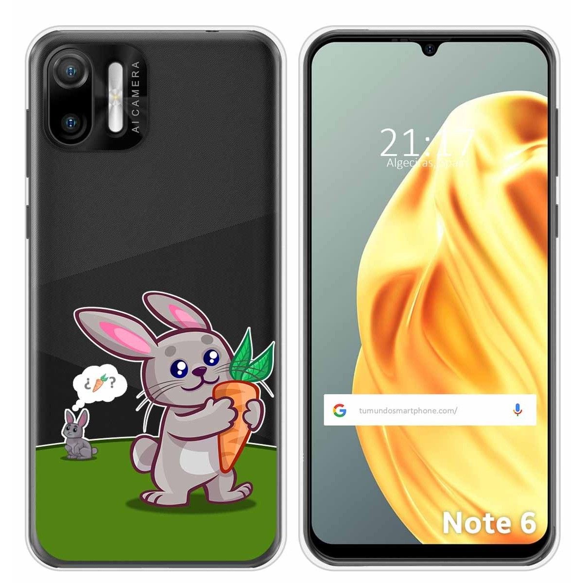 Funda Silicona Transparente para Ulefone Note Note 6 / 6P diseño Conejo Dibujos