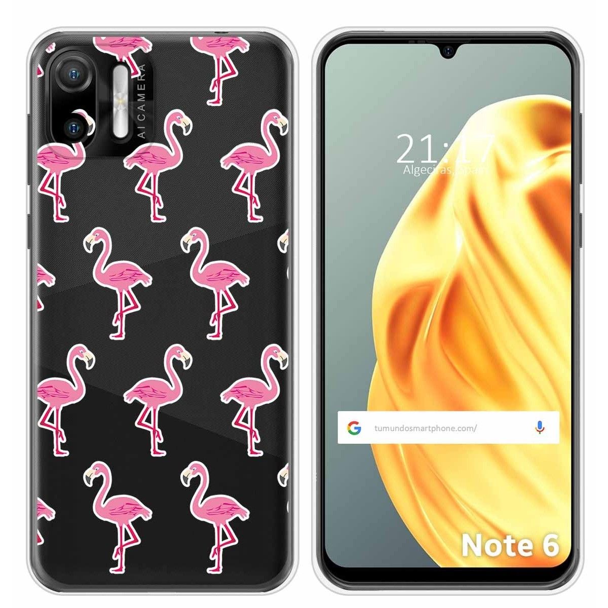 Funda Silicona Transparente para Ulefone Note Note 6 / 6P diseño Flamenco Dibujos