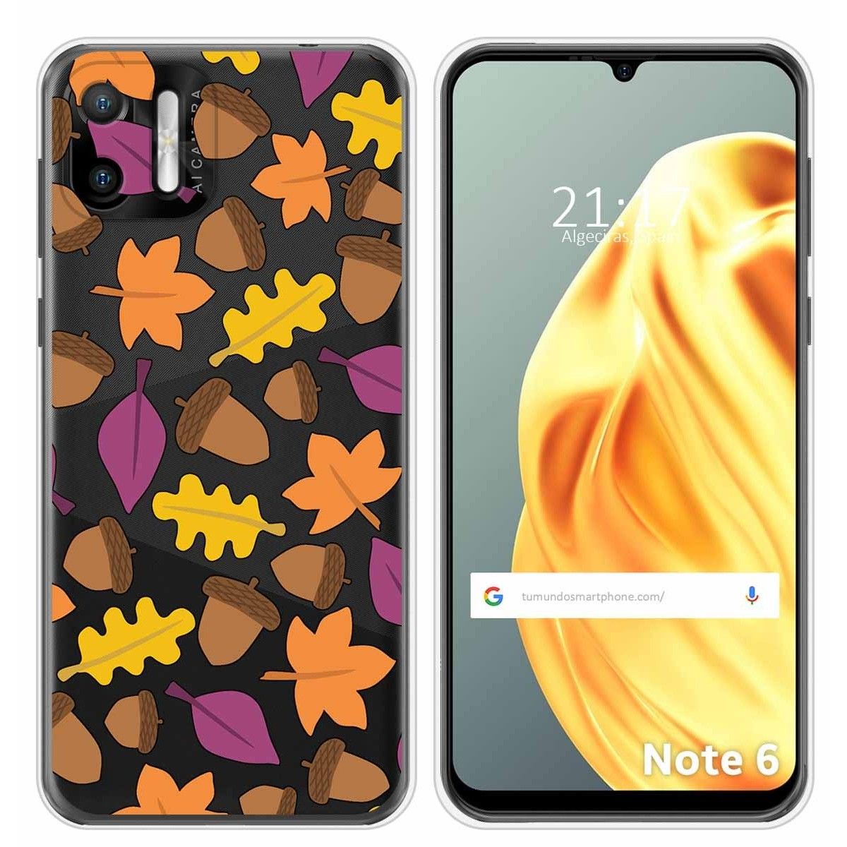 Funda Silicona Transparente para Ulefone Note Note 6 / 6P diseño Otoño Dibujos