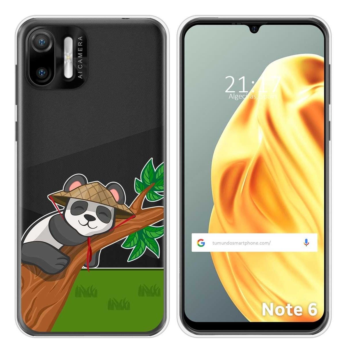 Funda Silicona Transparente para Ulefone Note Note 6 / 6P diseño Panda Dibujos
