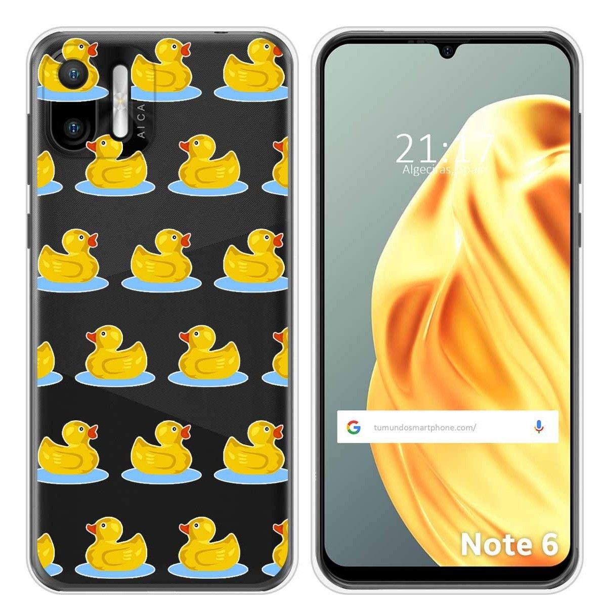 Funda Silicona Transparente para Ulefone Note Note 6 / 6P diseño Pato Dibujos