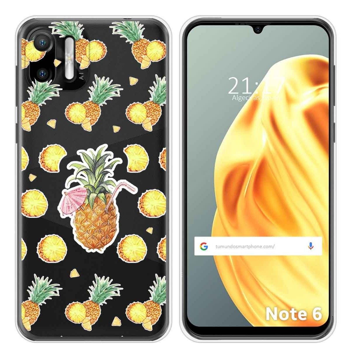 Funda Silicona Transparente para Ulefone Note Note 6 / 6P diseño Piña Dibujos