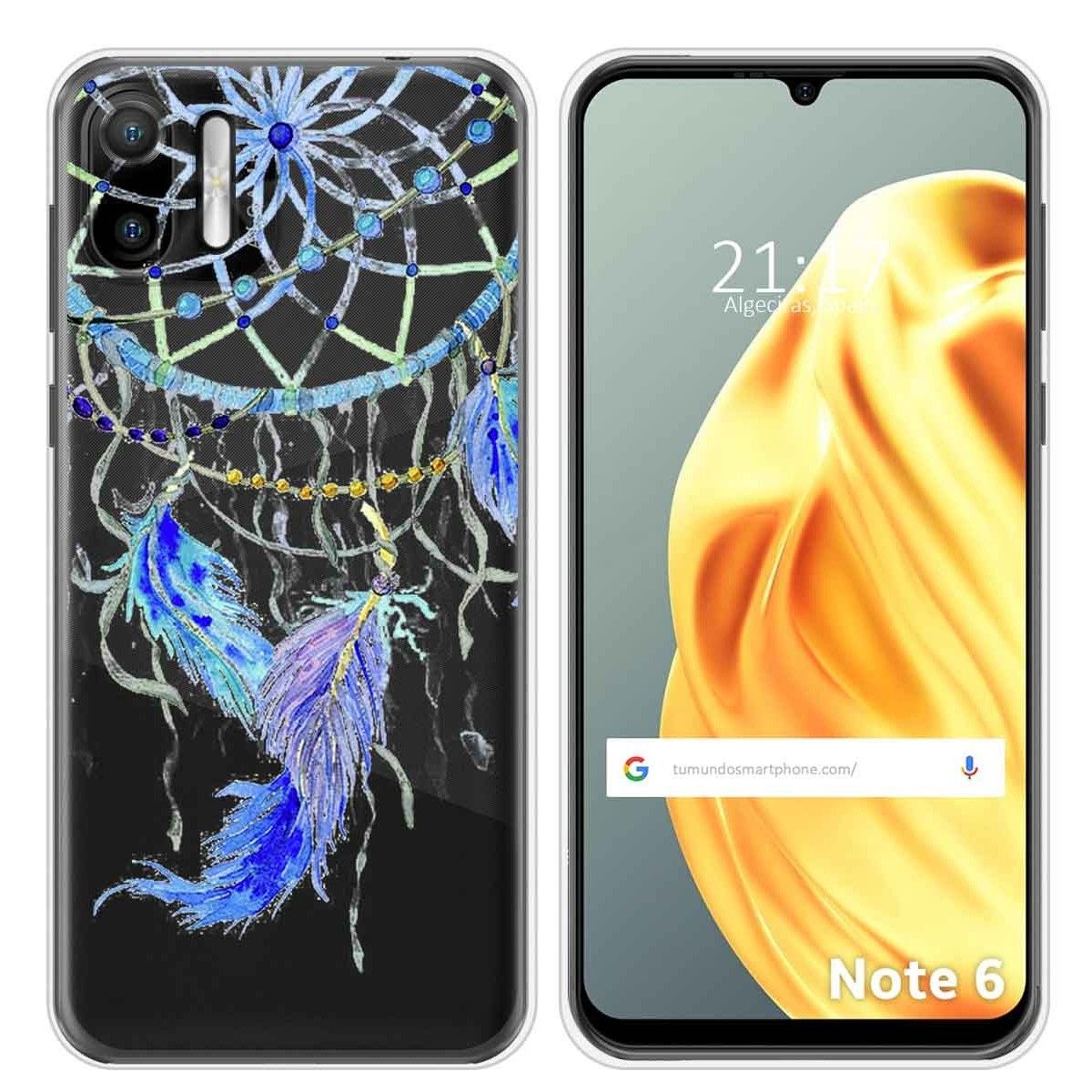 Funda Silicona Transparente para Ulefone Note Note 6 / 6P diseño Plumas Dibujos