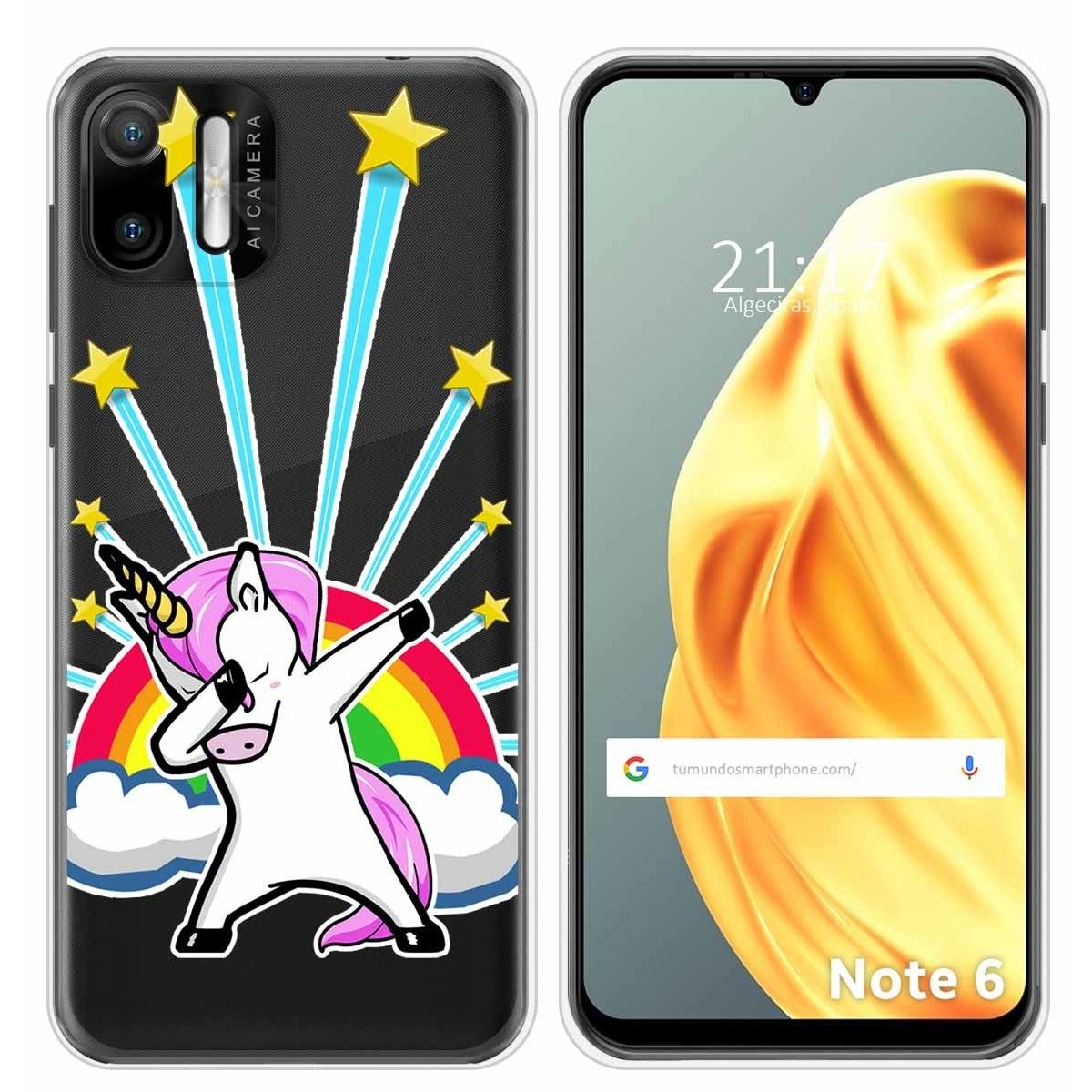 Funda Silicona Transparente para Ulefone Note Note 6 / 6P diseño Unicornio Dibujos