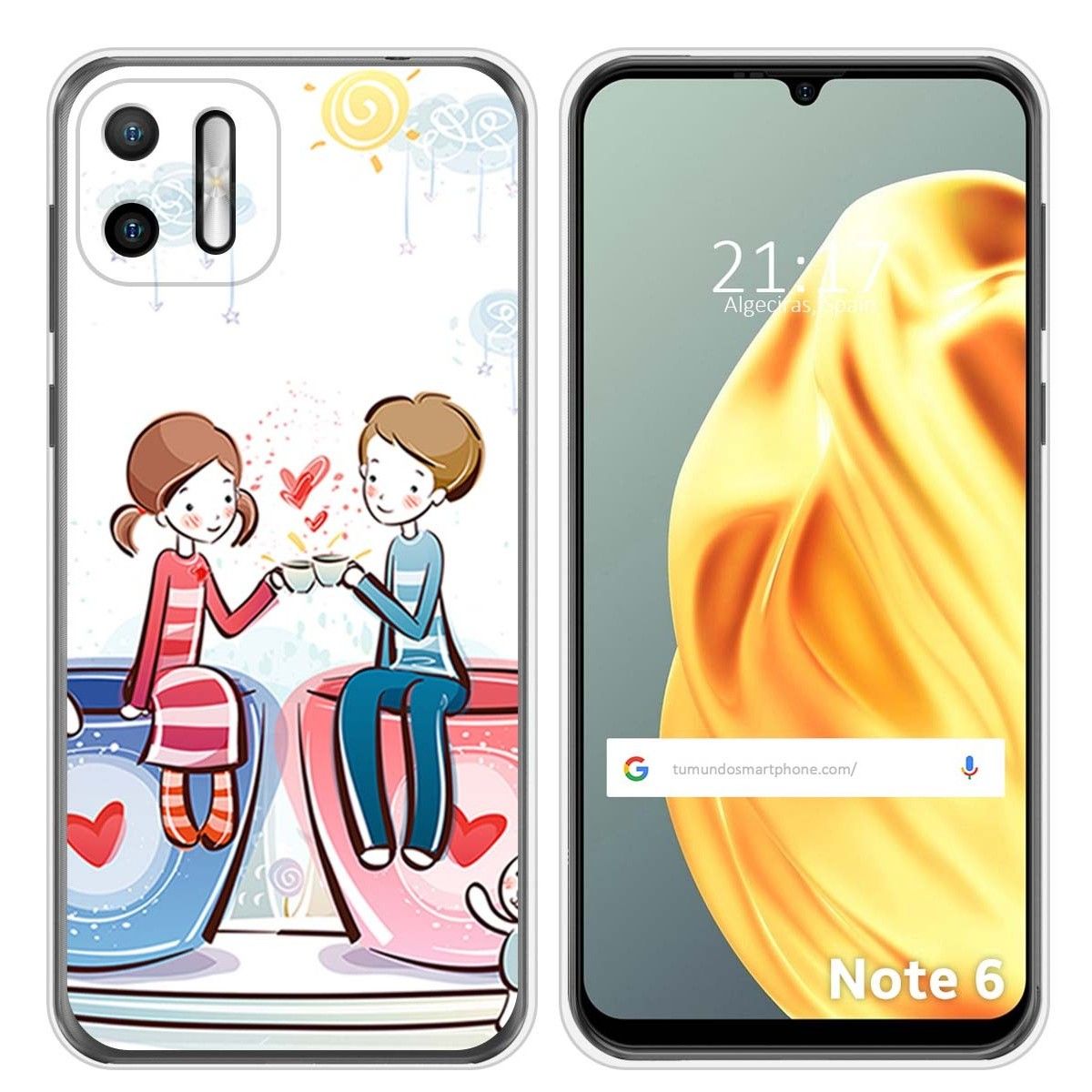 Funda Silicona para Ulefone Note Note 6 / 6P diseño Café Dibujos