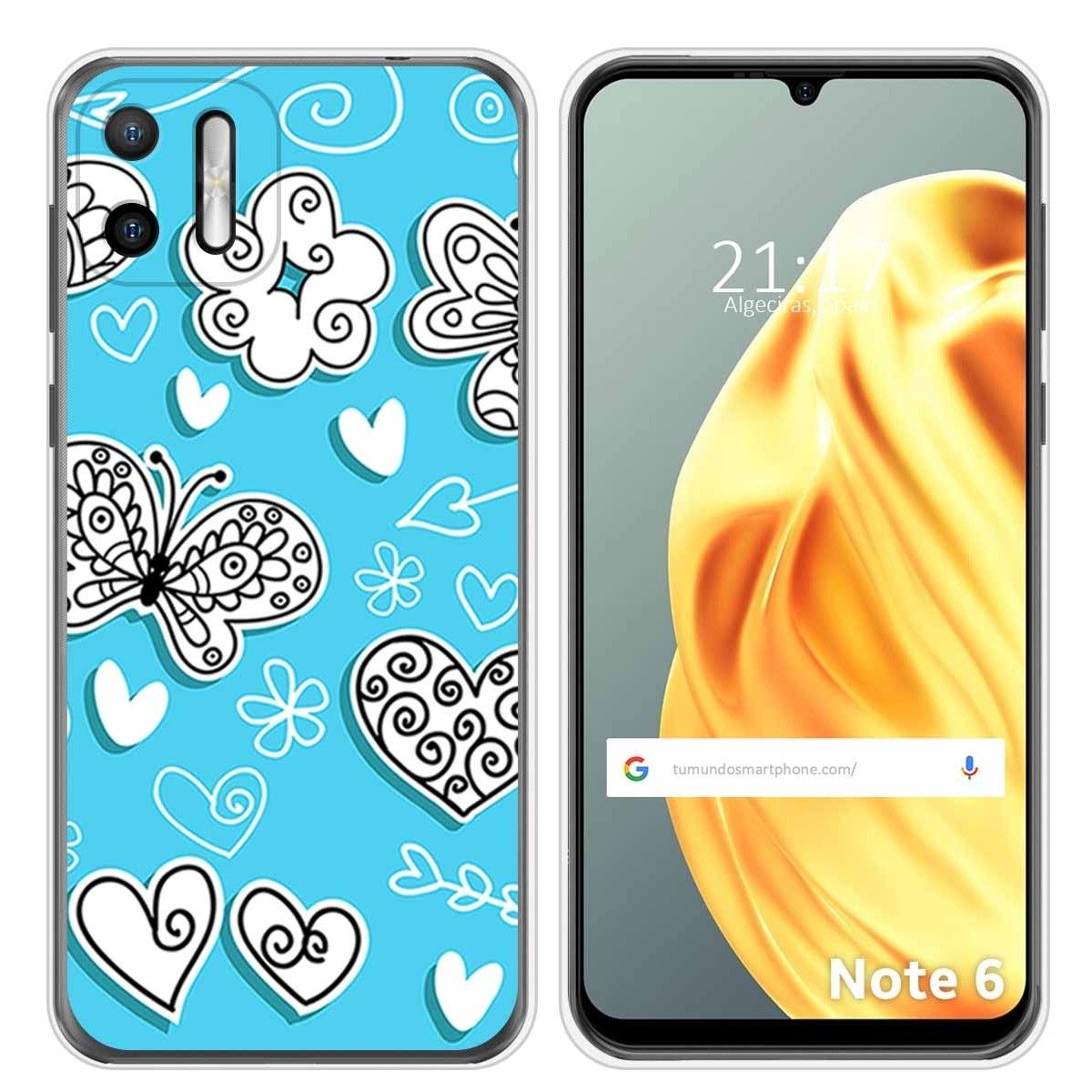 Funda Silicona para Ulefone Note Note 6 / 6P diseño Mariposas Dibujos