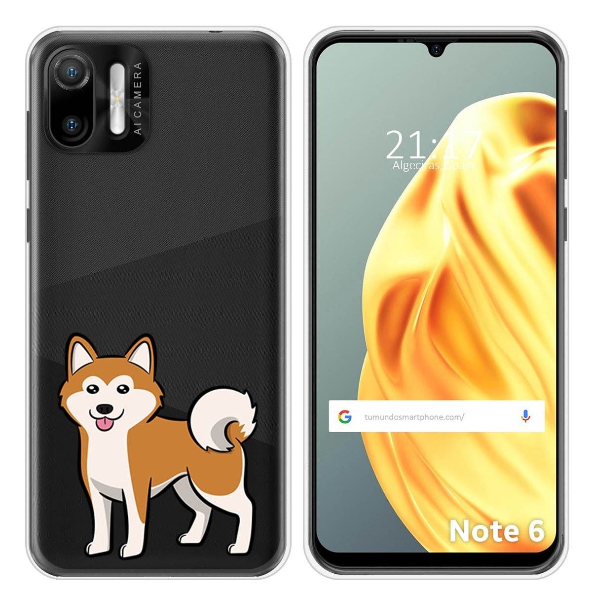 Funda Silicona Transparente para Ulefone Note Note 6 / 6P diseño Perros 02 Dibujos