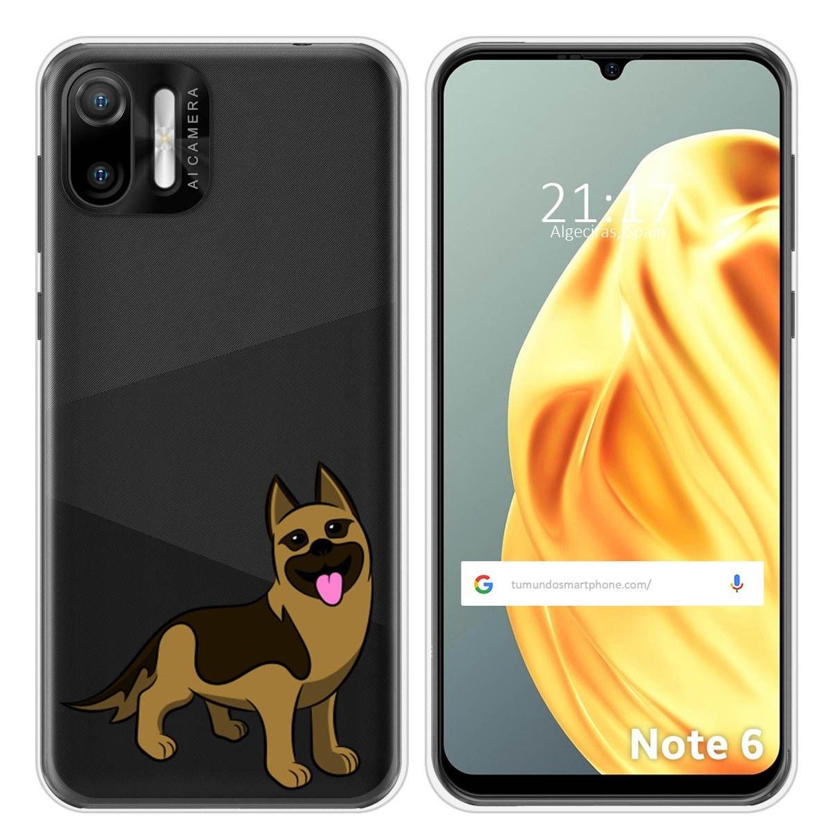 Funda Silicona Transparente para Ulefone Note Note 6 / 6P diseño Perros 03 Dibujos