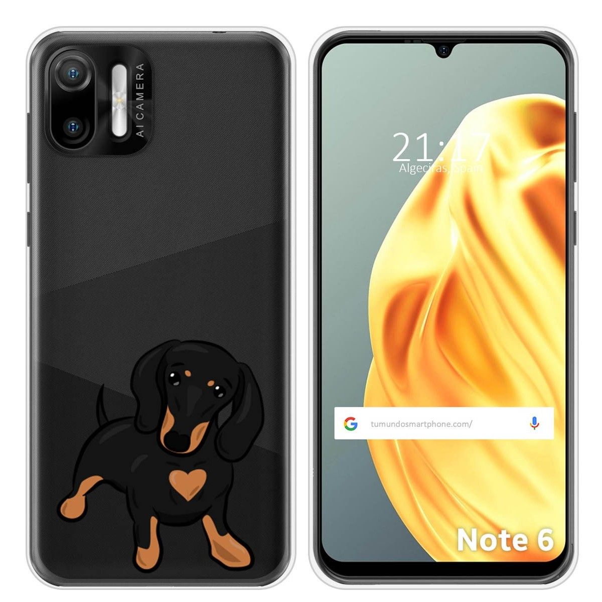 Funda Silicona Transparente para Ulefone Note Note 6 / 6P diseño Perros 04 Dibujos
