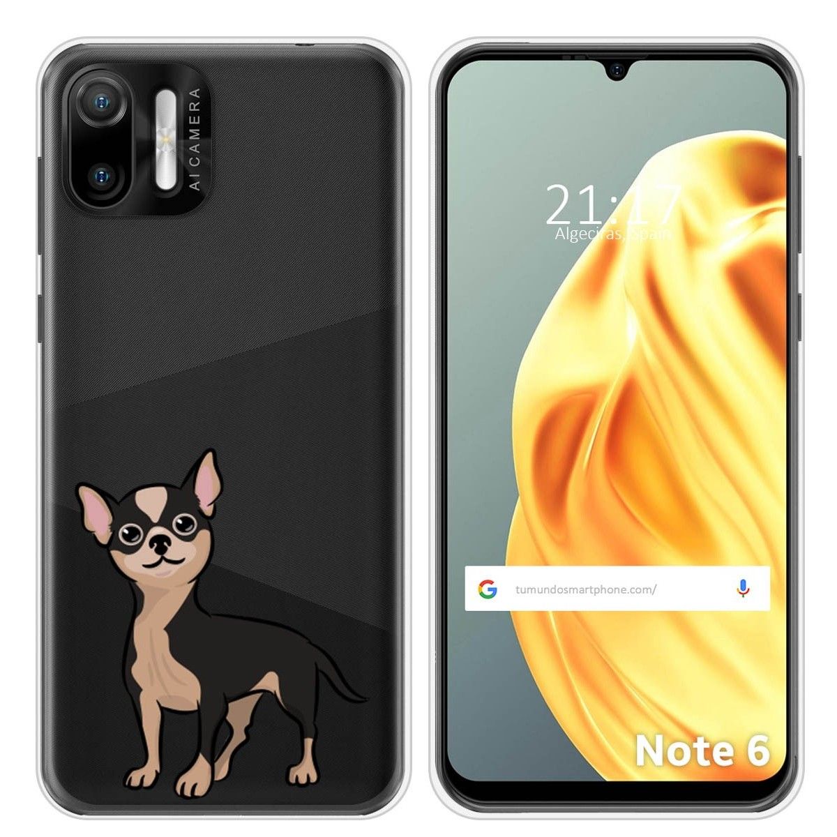 Funda Silicona Transparente para Ulefone Note Note 6 / 6P diseño Perros 05 Dibujos