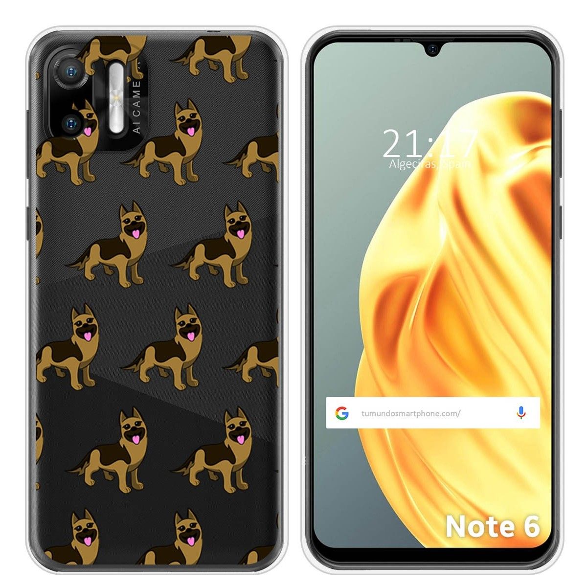 Funda Silicona Transparente para Ulefone Note Note 6 / 6P diseño Perros 09 Dibujos
