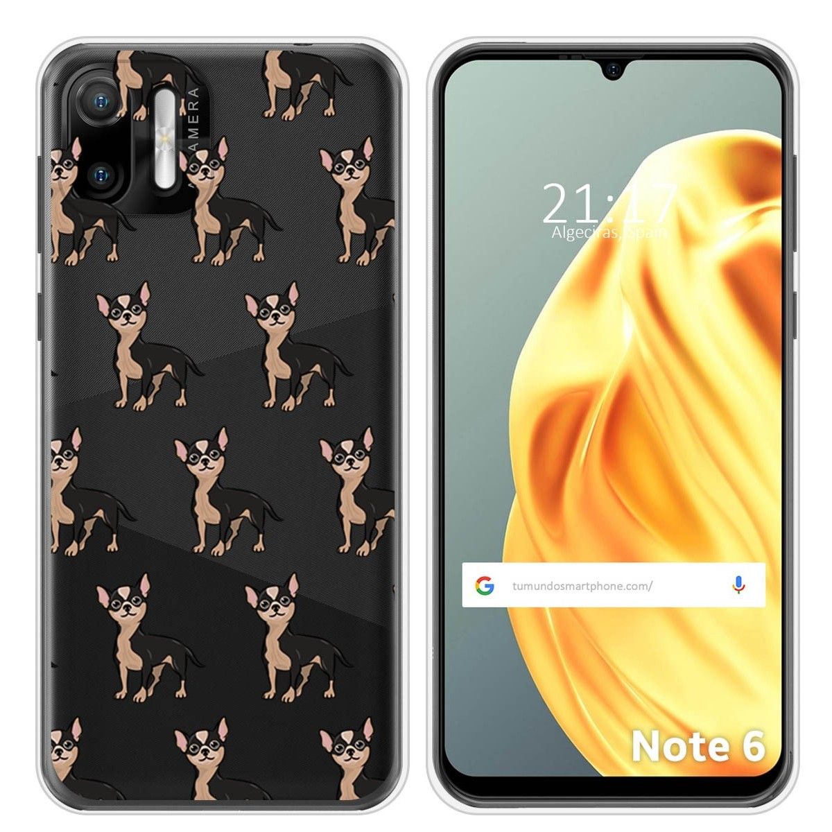 Funda Silicona Transparente para Ulefone Note Note 6 / 6P diseño Perros 11 Dibujos