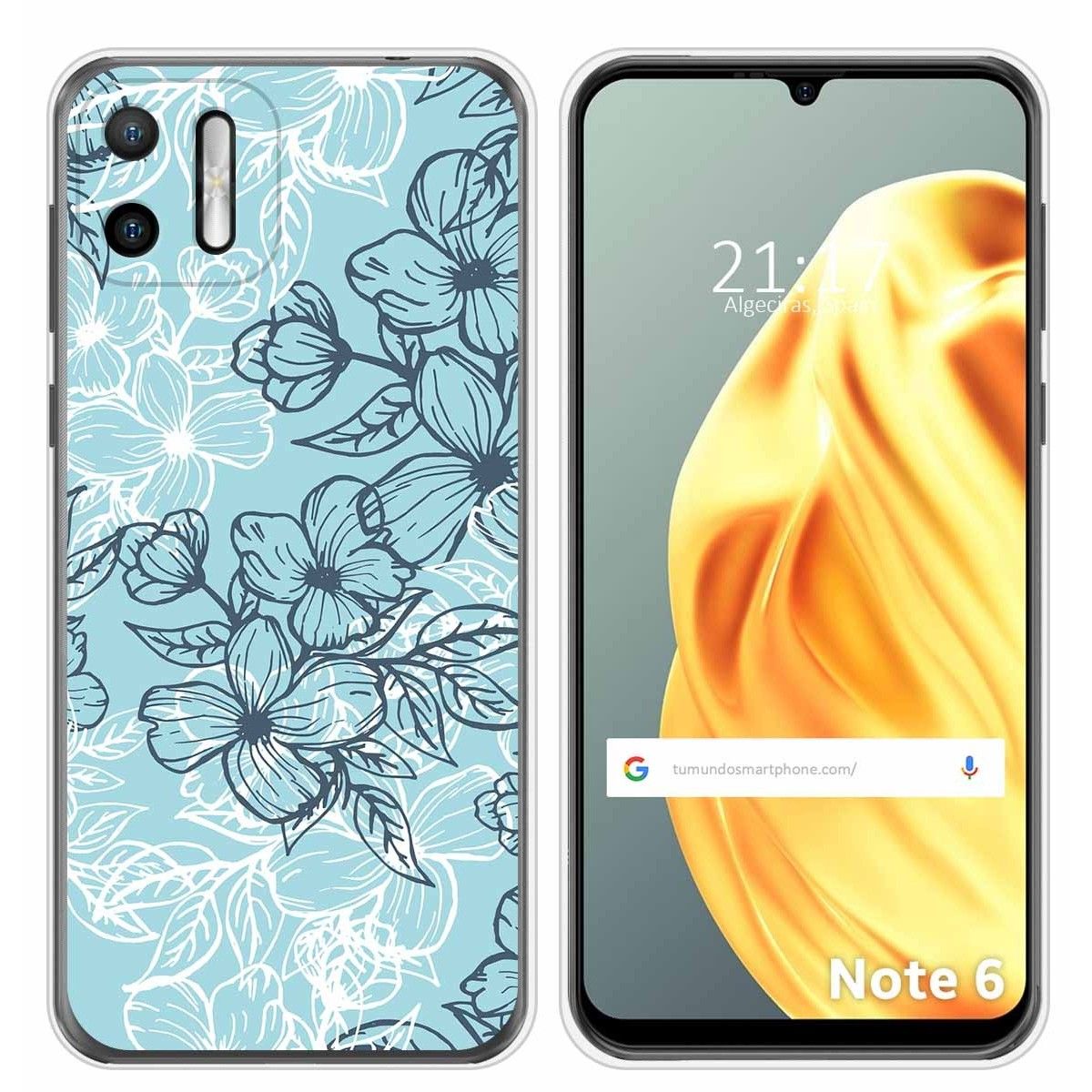 Funda Silicona Transparente para Ulefone Note Note 6 / 6P diseño Flores 03 Dibujos
