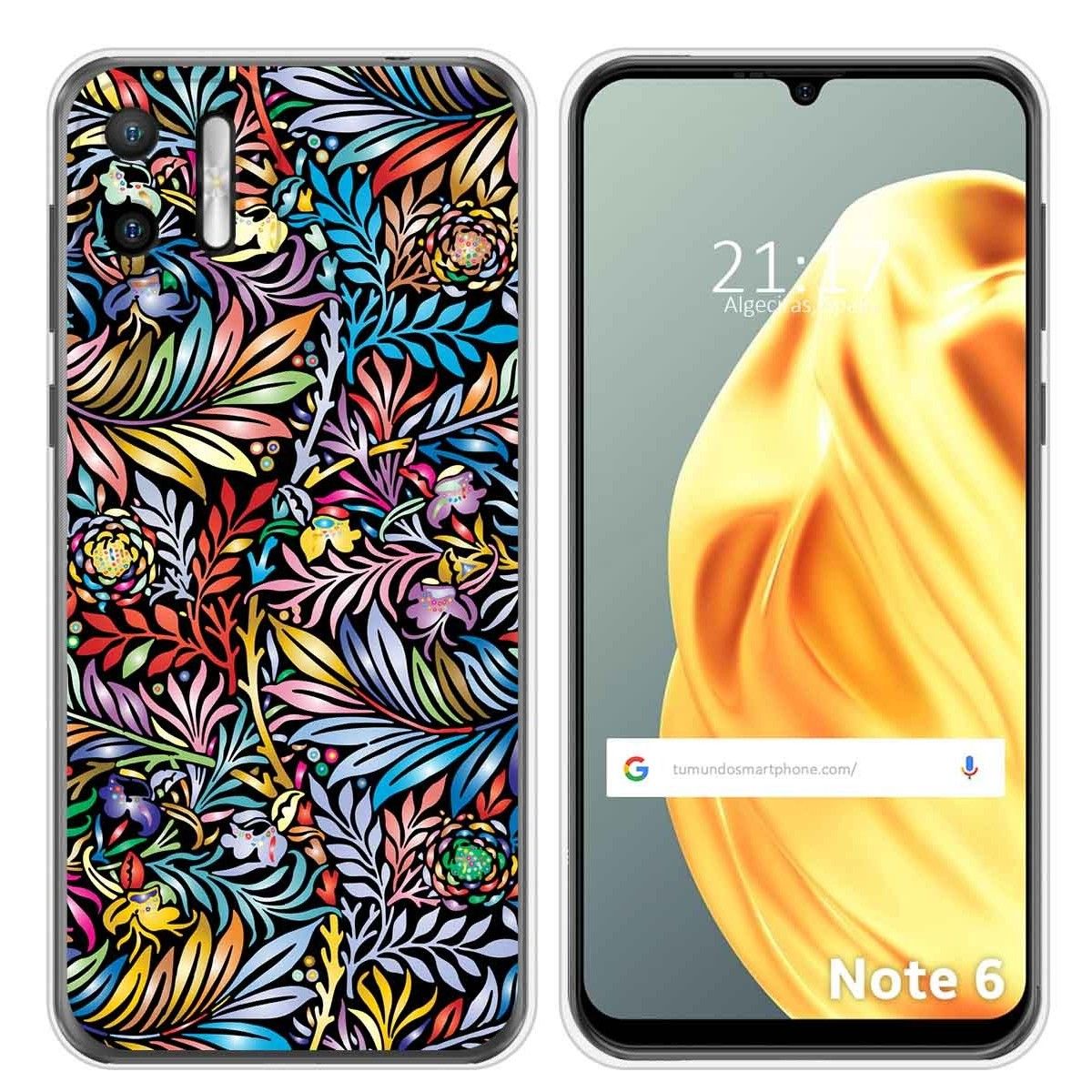 Funda Silicona Transparente para Ulefone Note Note 6 / 6P diseño Flores 04 Dibujos