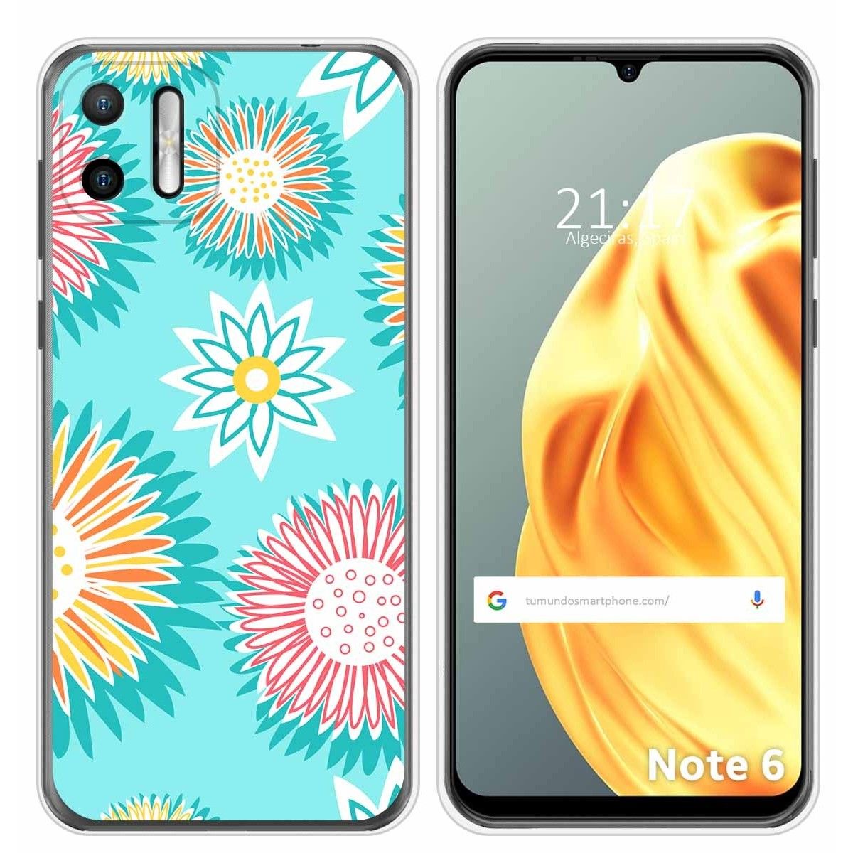 Funda Silicona Transparente para Ulefone Note Note 6 / 6P diseño Flores 05 Dibujos