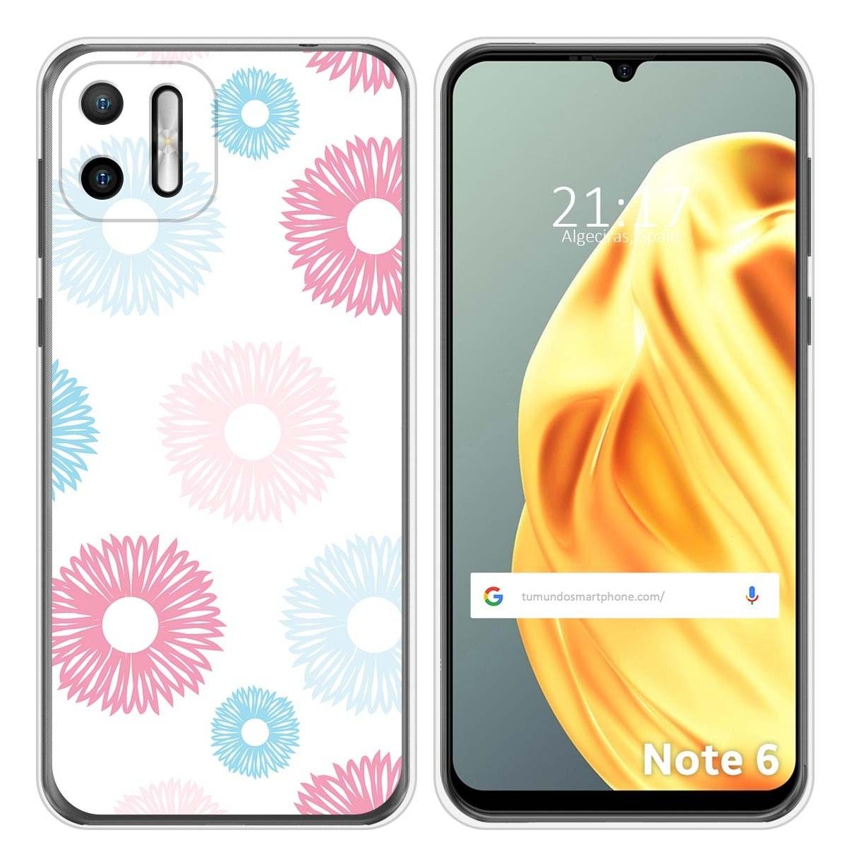 Funda Silicona Transparente para Ulefone Note Note 6 / 6P diseño Flores 06 Dibujos