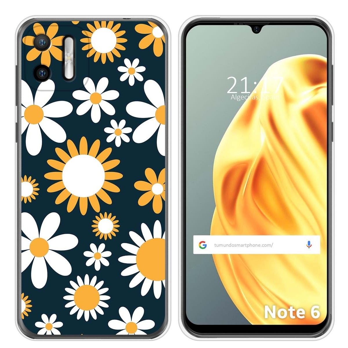 Funda Silicona Transparente para Ulefone Note Note 6 / 6P diseño Flores 08 Dibujos