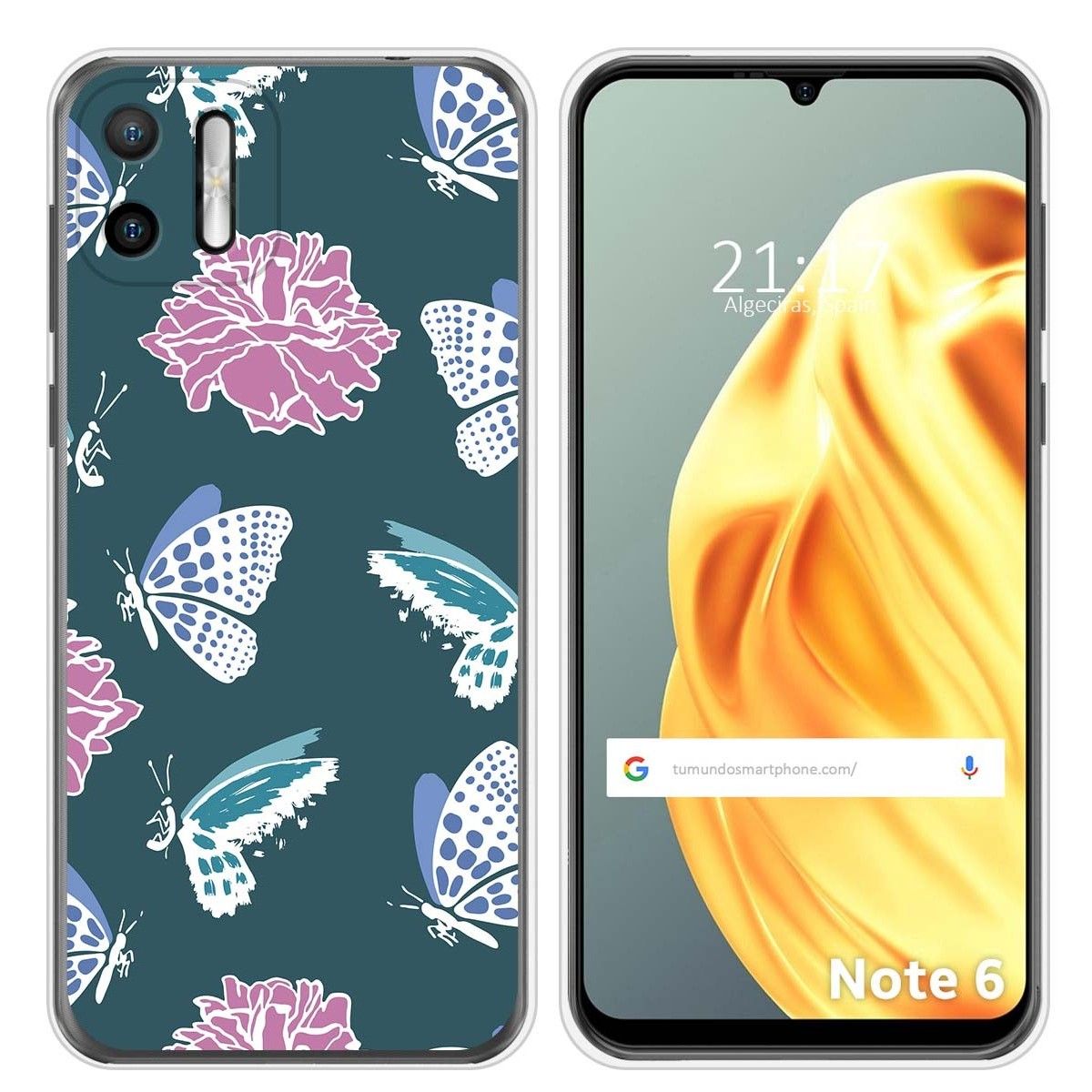 Funda Silicona Transparente para Ulefone Note Note 6 / 6P diseño Flores 10 Dibujos