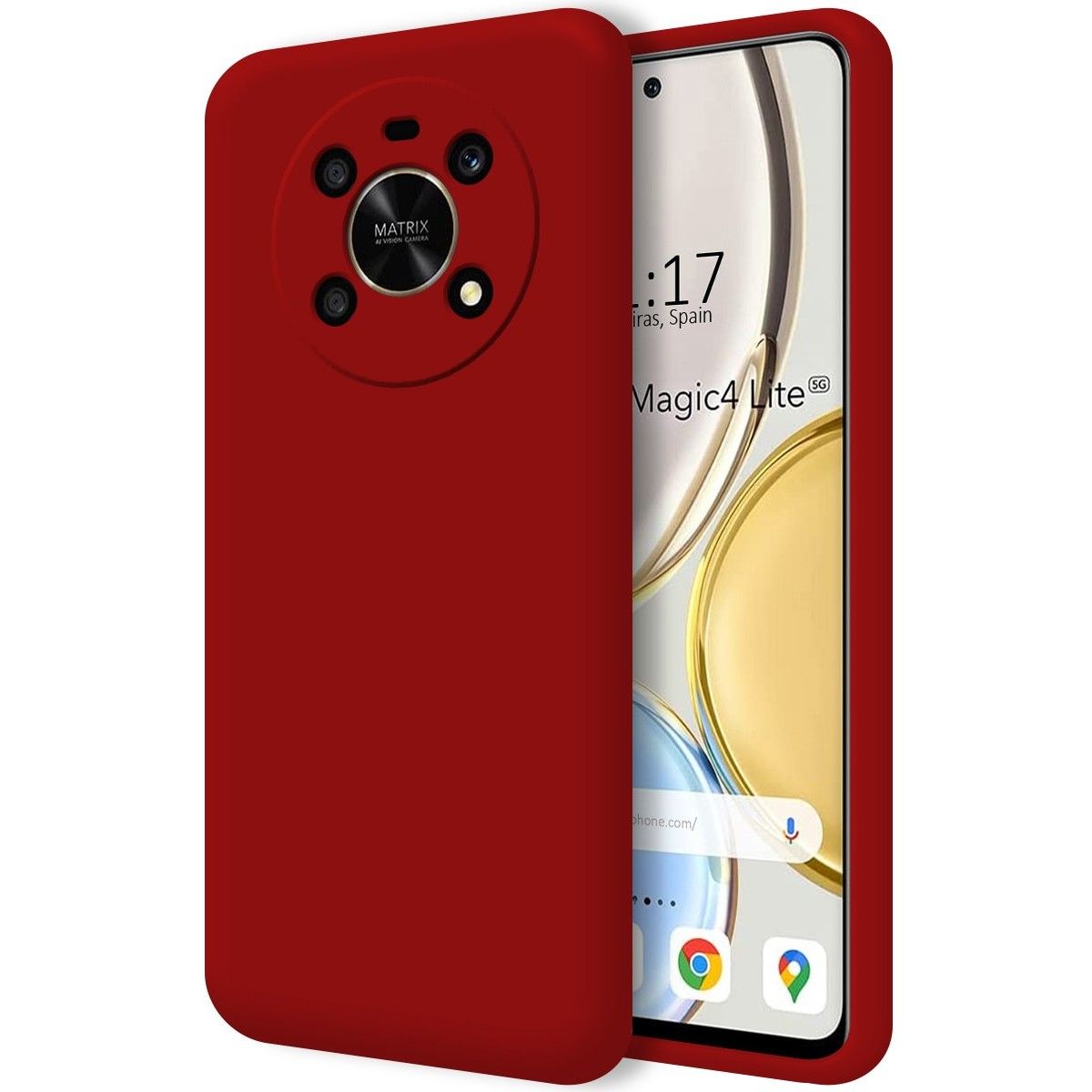 Funda Silicona Líquida Ultra Suave para Huawei Honor Magic 4 Lite color Roja