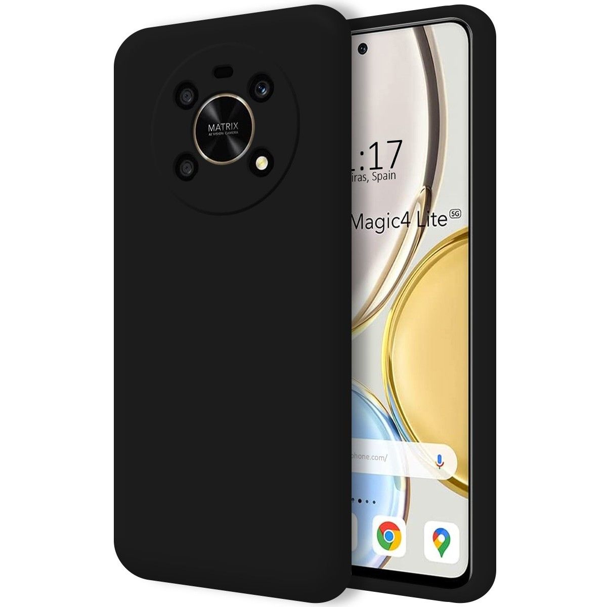 Funda Silicona Líquida Ultra Suave para Huawei Honor Magic 4 Lite color Negra