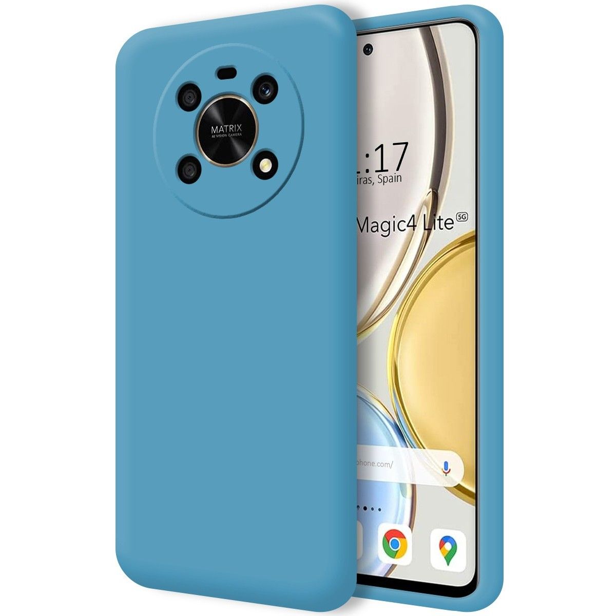 Funda Silicona Líquida Ultra Suave para Huawei Honor Magic 4 Lite color Azul