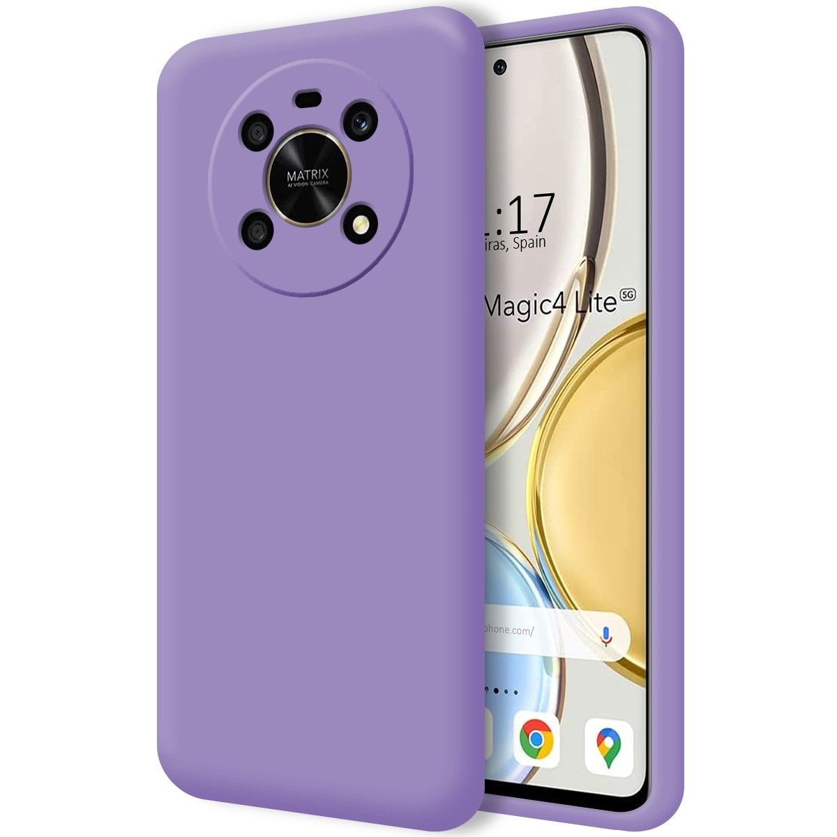 Funda Silicona Líquida Ultra Suave para Huawei Honor Magic 4 Lite color Morada