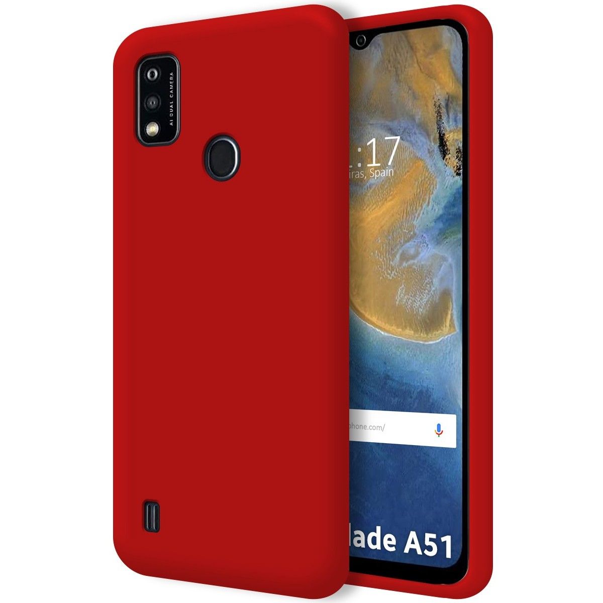 Funda Silicona Líquida Ultra Suave para ZTE Blade A51 color Roja