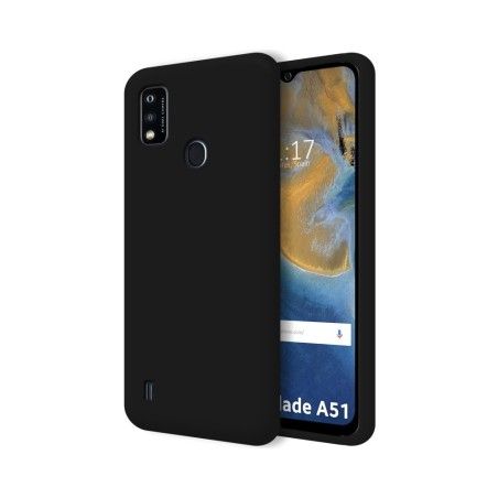 Funda Silicona Líquida Ultra Suave para ZTE Blade A51 color Negra