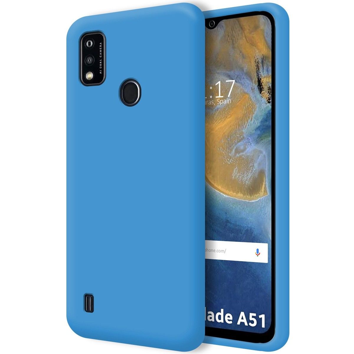 Funda Silicona Líquida Ultra Suave para ZTE Blade A51 color Azul