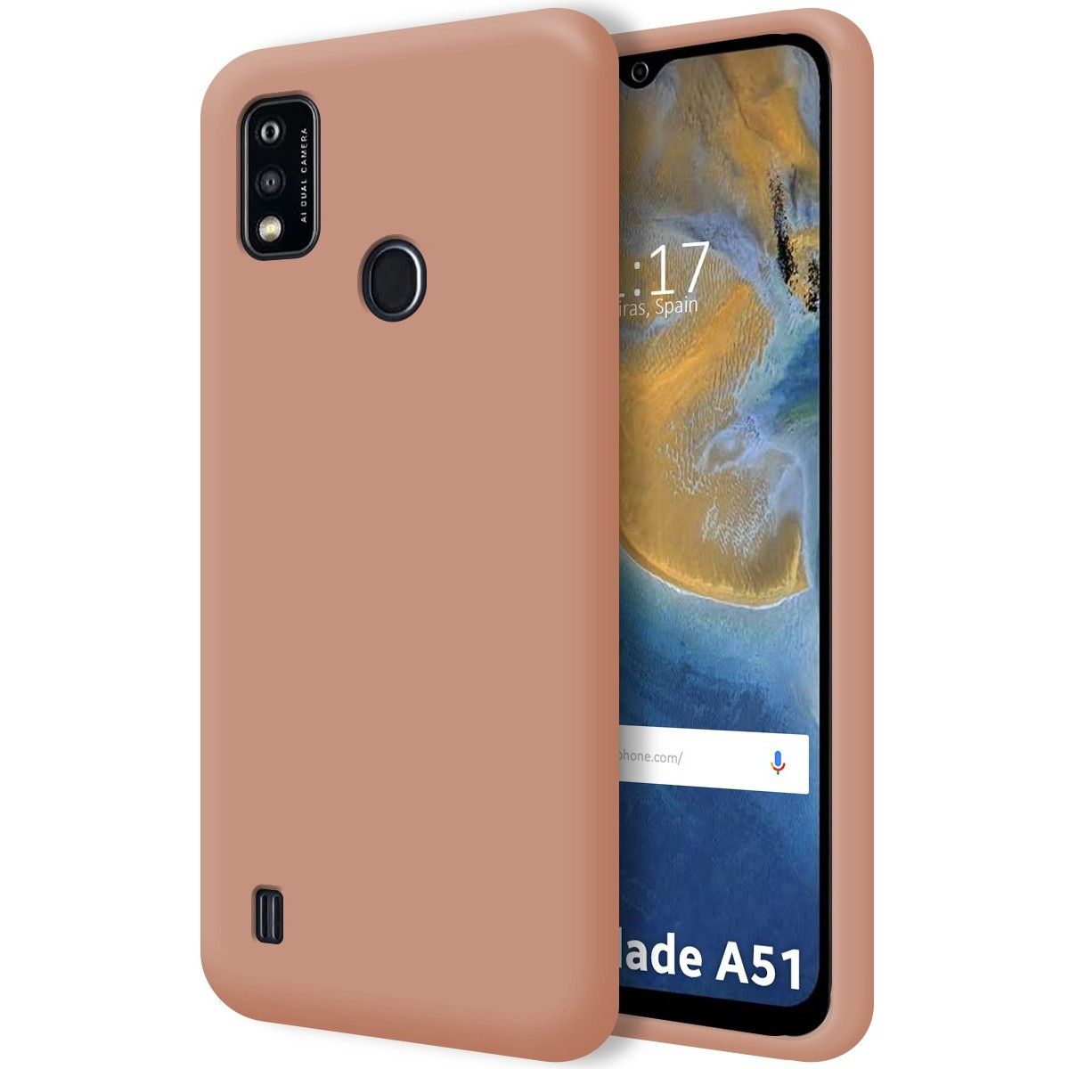 Funda Silicona Líquida Ultra Suave para ZTE Blade A51 color Rosa