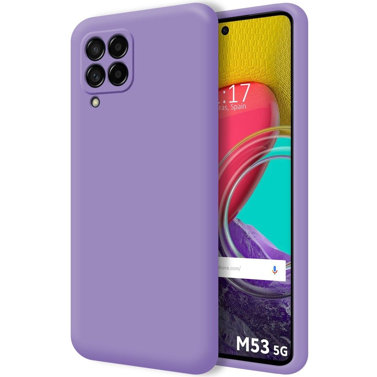 Funda Silicona Líquida Ultra Suave para Samsung Galaxy M53 5G color Morada
