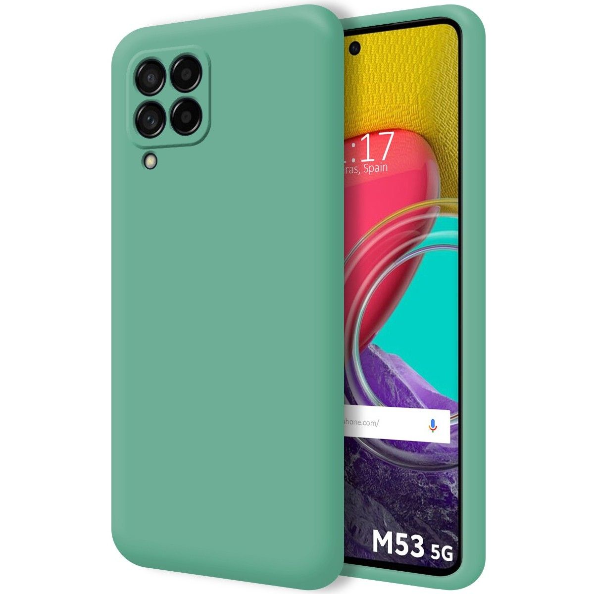 Funda Silicona Líquida Ultra Suave para Samsung Galaxy M53 5G color Verde