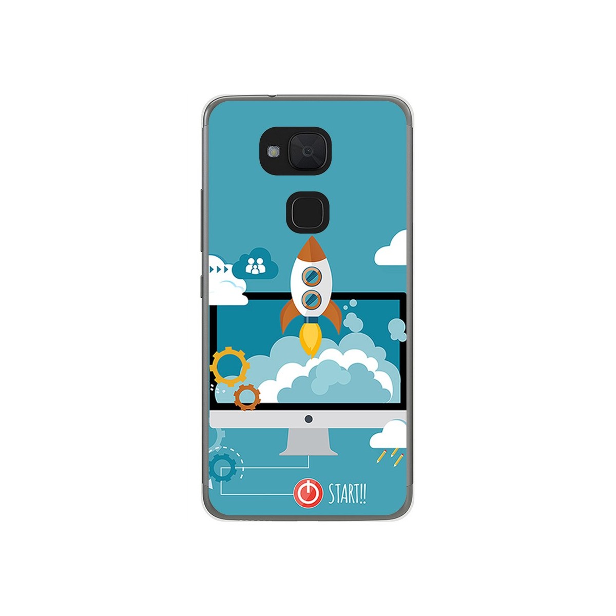Funda Gel Tpu para Bq Aquaris V / Vs Diseño Cohete Dibujos