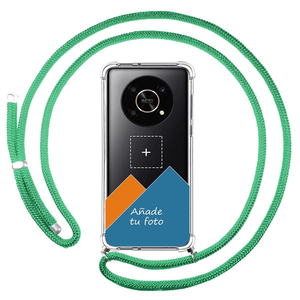 Personaliza tu Funda Colgante Transparente para Huawei Honor Magic 4 Lite con Cordon Verde Agua Dibujo Personalizada