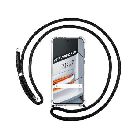 Funda Colgante Transparente para Realme GT Neo 3 5G con Cordon Negro