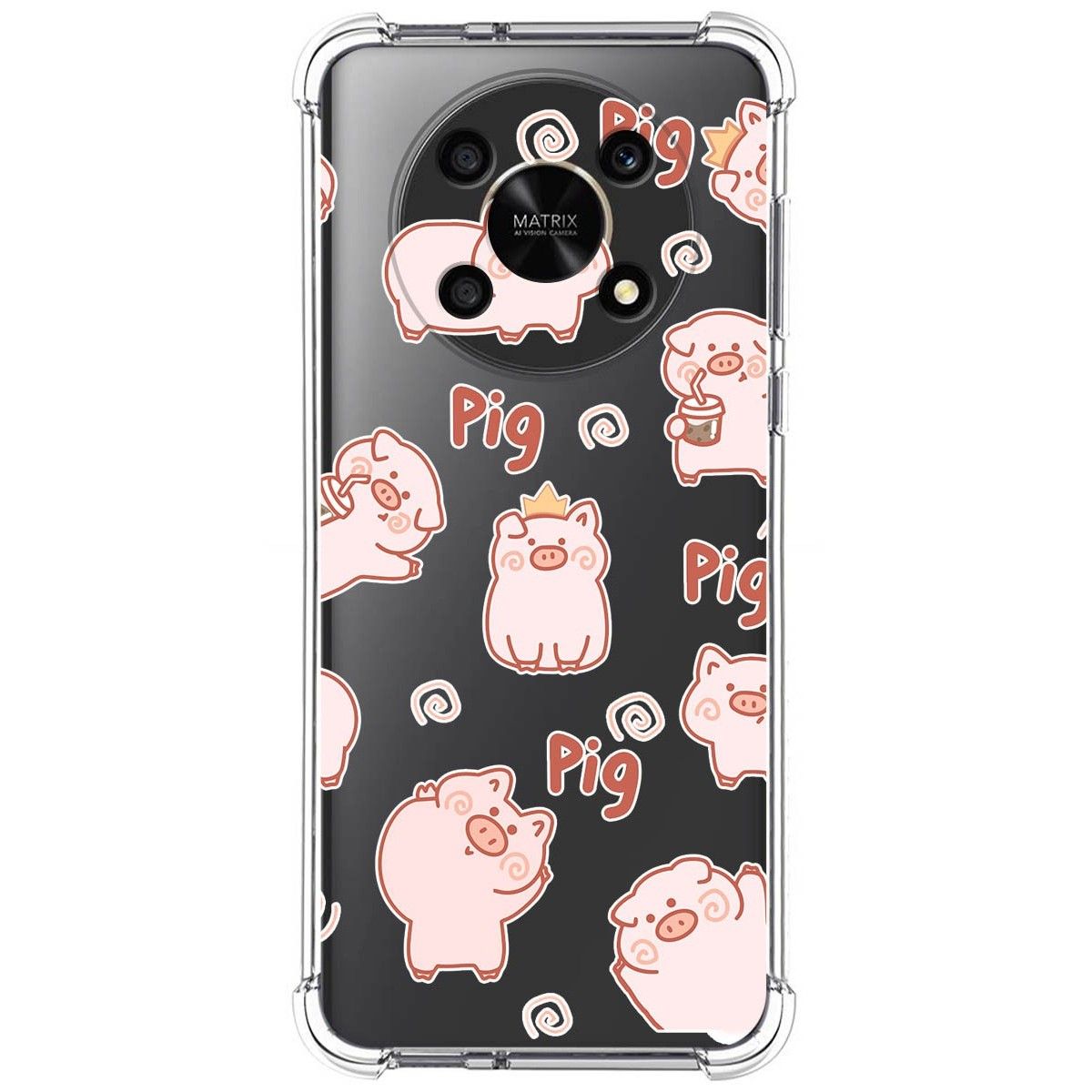 Funda Silicona Antigolpes para Honor Magic 4 Lite diseño Cerdos Dibujos