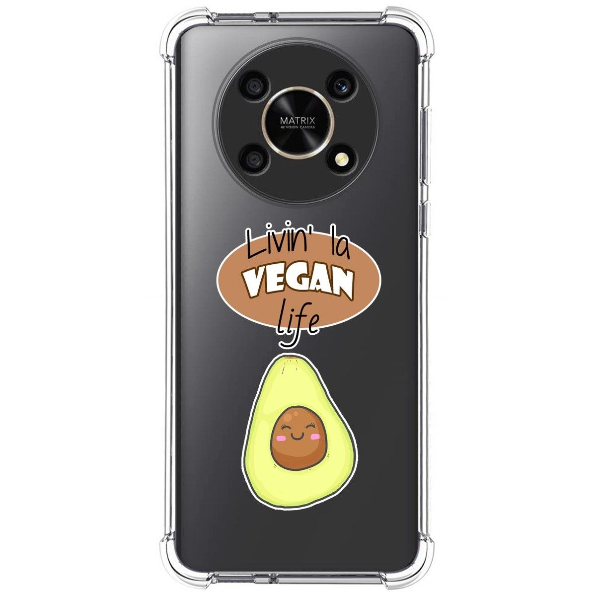 Funda Silicona Antigolpes para Honor Magic 4 Lite diseño Vegan Life Dibujos