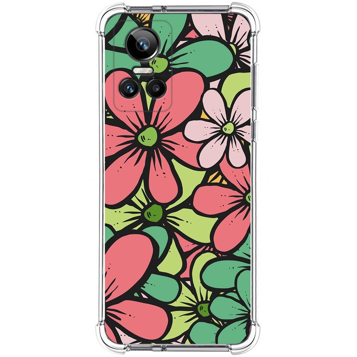 Funda Silicona Antigolpes para Realme GT Neo 3 5G diseño Flores 02 Dibujos