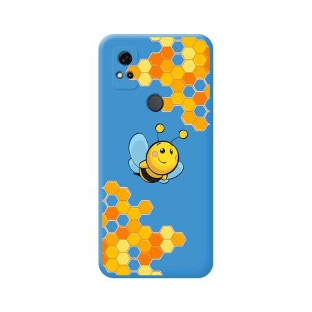Funda Silicona Líquida Azul para ZTE Blade A31 diseño Abeja Dibujos