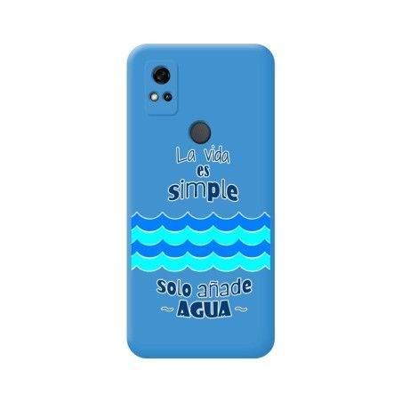 Funda Silicona Líquida Azul para ZTE Blade A31 diseño Agua Dibujos
