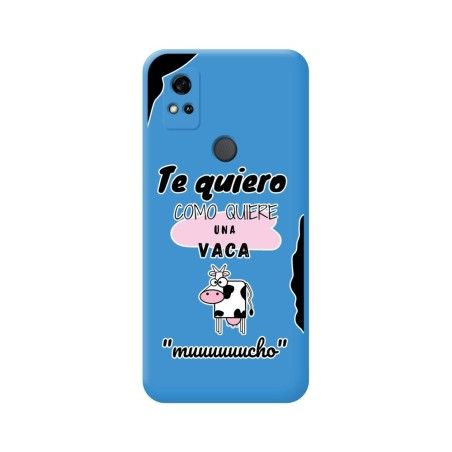 Funda Silicona Líquida Azul para ZTE Blade A31 diseño Vaca Dibujos