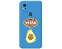Funda Silicona Líquida Azul para ZTE Blade A31 diseño Vegan Life Dibujos
