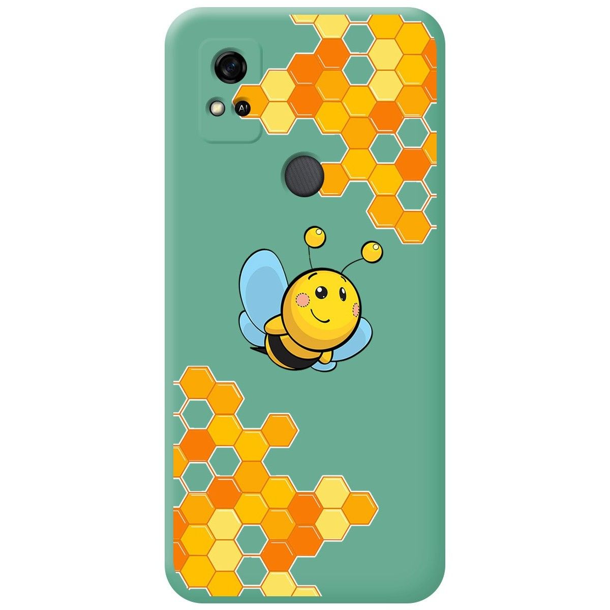 Funda Silicona Líquida Verde para ZTE Blade A31 diseño Abeja Dibujos