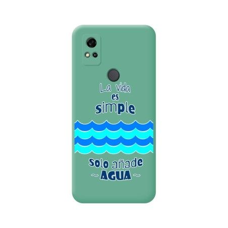 Funda Silicona Líquida Verde para ZTE Blade A31 diseño Agua Dibujos