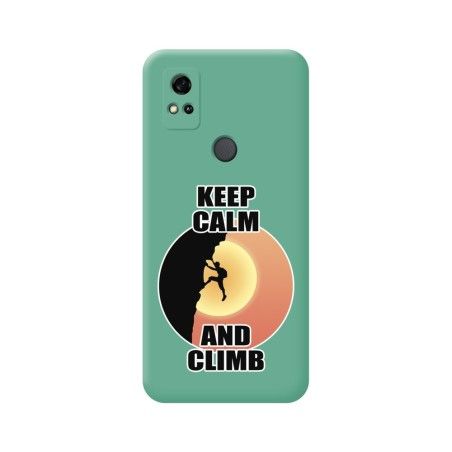 Funda Silicona Líquida Verde para ZTE Blade A31 diseño Hombre Escalada Dibujos